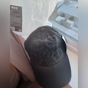 Black Embroidered Logo Baseball Cap BTS Arirang Word Cal
